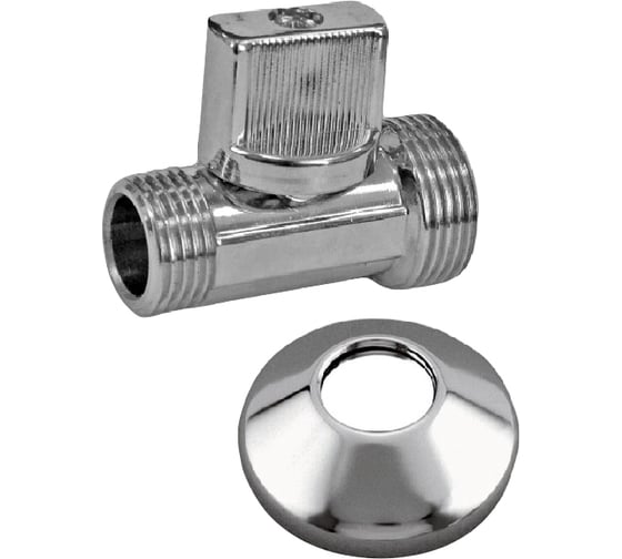 Изображение товара Прямой кран для бытовой техники Rvc (15) 1/2 ш х1/2 ш с отражателем 10102