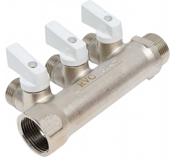 Изображение товара Коллектор Rvc 3/4 гш-1/2 ш, с кранами 3 выхода (под ЕК 16x1/2 ) 01410