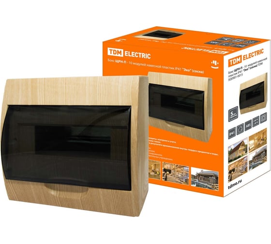 Изображение товара Бокс ЩРН-П-10 модулей навесной пластик Эко сосна TDM ELECTRIC SQ0901-0015