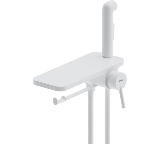 Изображение товара Монтируемый в стену смеситель Damixa Jupiter с гиг душем и полкой, белый, шт 773500200