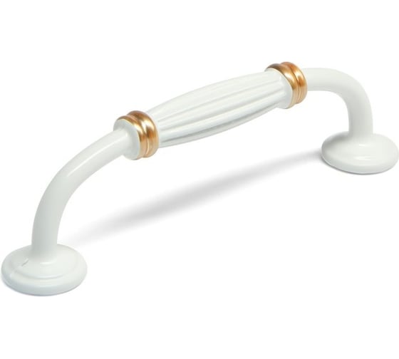 Изображение товара Ручка скоба ТУНДРА PC176BL LIGHT, м/о 96 мм, цвет белый с золотом 4676298