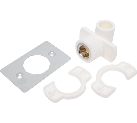 Изображение товара Угольник RTP комбинированный с планкой под гипсокартон ppr 20x1/2, белый, 30008