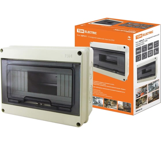 Изображение товара Бокс ЩРН-П-12 модулей навесной пластик IP65 TDM ELECTRIC SQ0908-0003