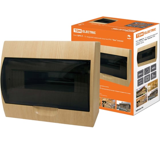 Изображение товара Бокс ЩРН-П-12 модулей навесной пластик Эко сосна TDM ELECTRIC SQ0901-0016
