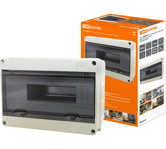 Изображение товара Бокс ЩРН-П-15 модулей навесной пластик IP65 TDM ELECTRIC SQ0908-0004