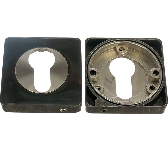 Изображение товара Накладка на цилиндр к ручкам BK AL 02 (черный никель/никель матовый) PUERTO ET AL 02 BN/SN