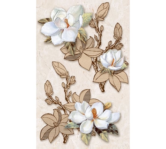 Изображение товара Декоративная вставка Нефрит-Керамика Сабина бежевый, сортовые, 400x250x8 мм, вариант №0, 1 шт. 04-01-1-09-03-11-632-0