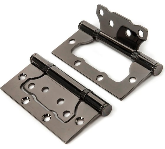 Изображение товара Стальная петля PUERTO плоский колпачок, черный никель, без врезки, 2 шт. IN100-2S FH BNбезВР