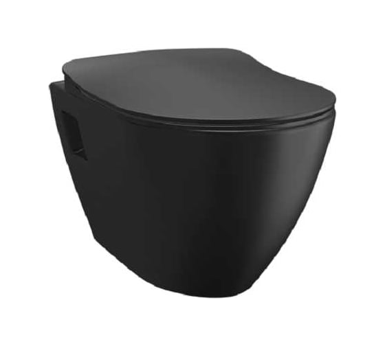 Изображение товара Унитаз подвесной Creavit черный матовый, с легкосъемным сиденьем из дюропласта, микролифтом YD.SET.004.14