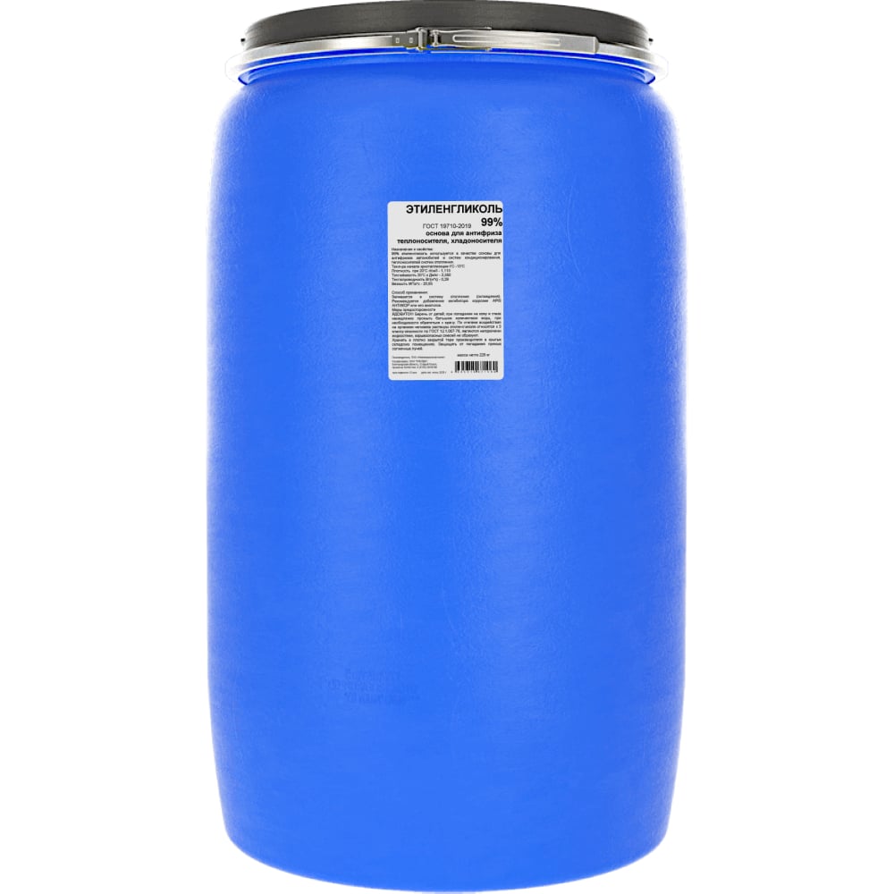 Изображение товара Этиленгликоль APIS 99-процентный в бочке 225 кг для отопления