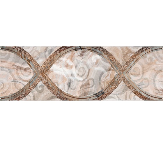 Изображение товара Декоративная вставка Нефрит-Керамика Лигурия коричневый, сортовые, 600x200x9 мм, вариант №0, 1 шт. 04-01-1-17-03-15-608-0