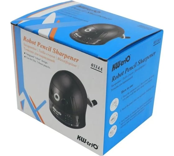 Изображение товара Точилка для карандашей KW-Trio Робот 314A механическая, 1 отверстие, пластик, ассорти 812425