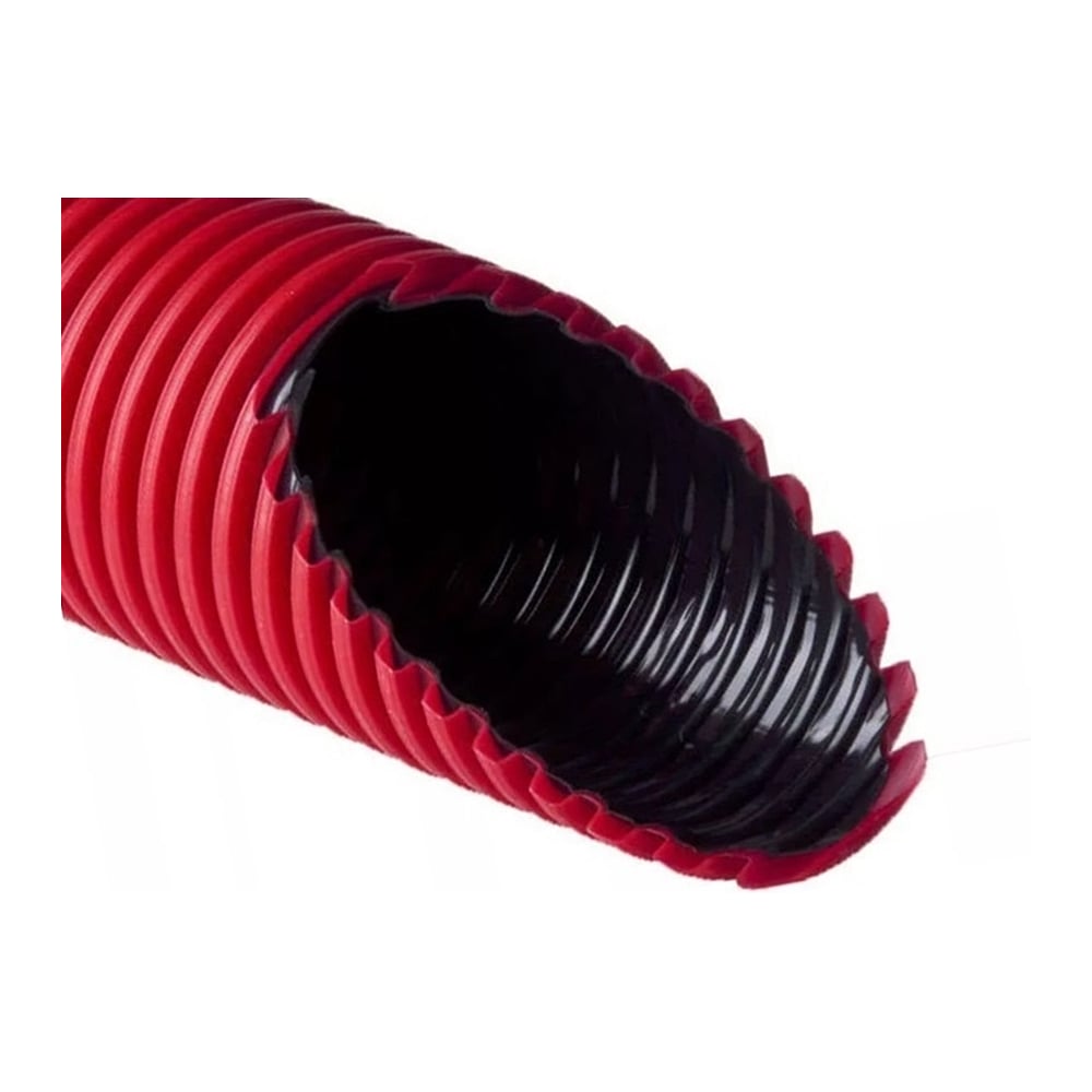 Изображение товара Двухстенная труба Рувинил ПНД ПВД 50 мм красная с зондом 100 м Т2-КЛ0-050К