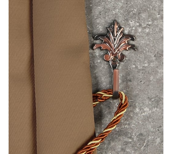 Изображение товара Крючок для штор ТУНДРА KS010, однорожковый, цвет медь 4645223