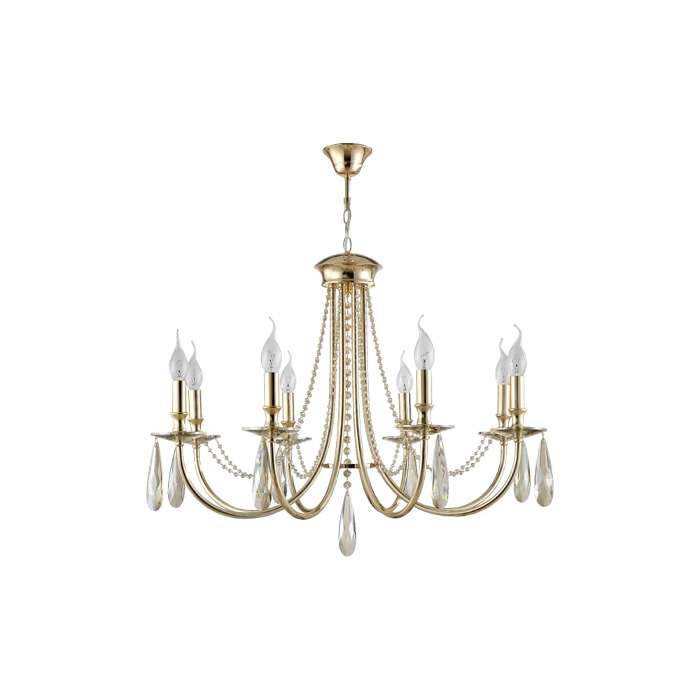 Изображение товара Подвесная люстра Crystal lux Victoria SP8 Gold/Amber классика 8 ламп 220В