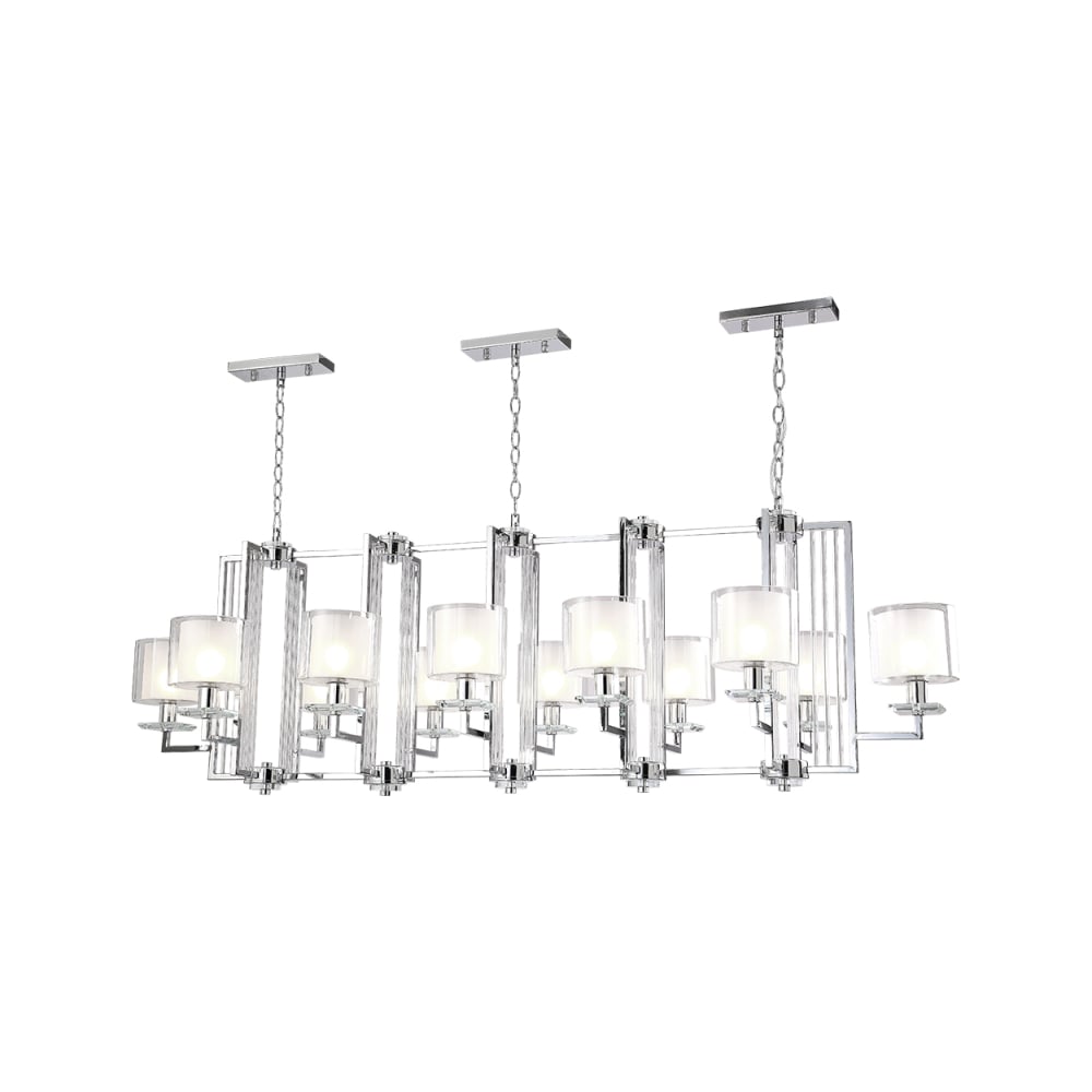 Изображение товара Подвесная люстра Crystal lux NICOLAS SP12 L1600 NICKEL/WHITE