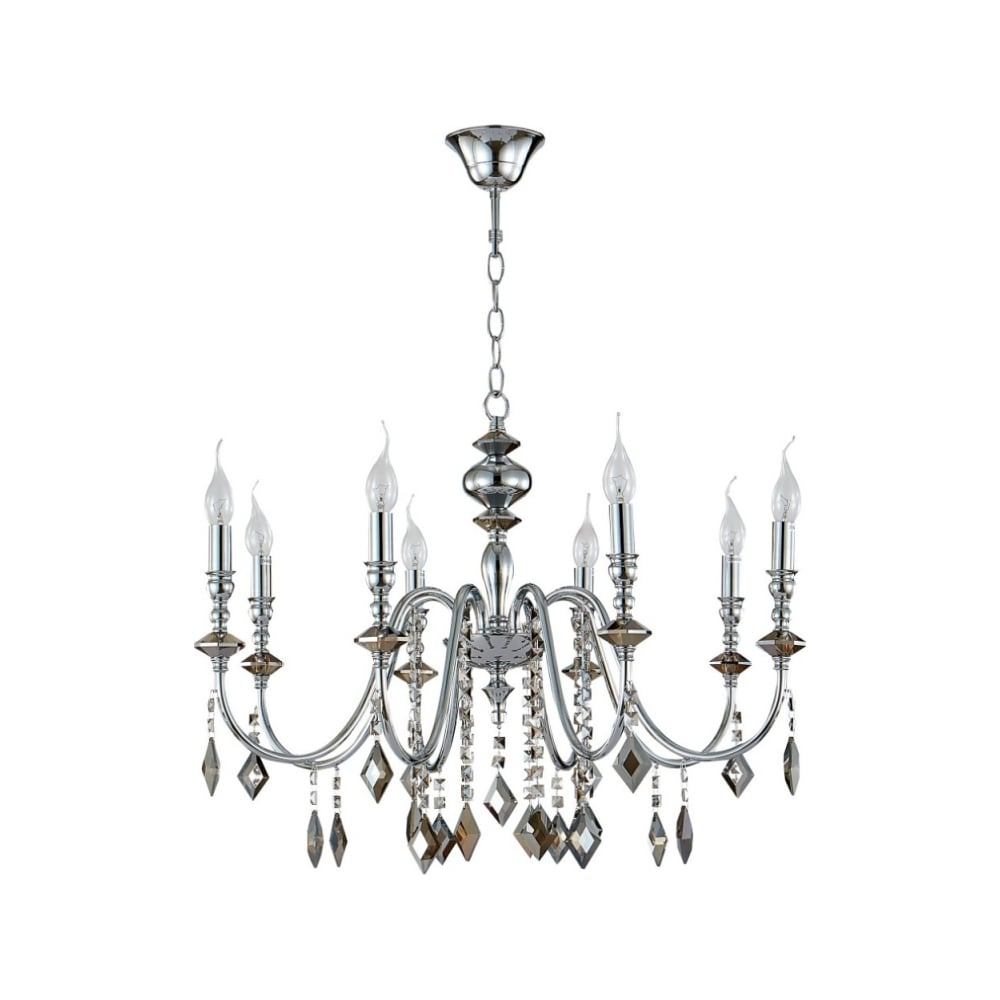 Изображение товара Подвесная люстра Crystal lux MERCEDES SP8 CHROME/SMOKE арт-деко для стильных интерьеров