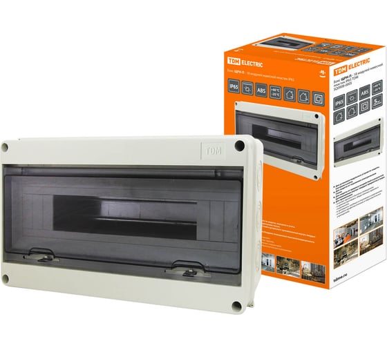 Изображение товара Бокс TDM ELECTRIC ЩРН-П-18 модулей навесной пластик IP65 SQ0908-0005