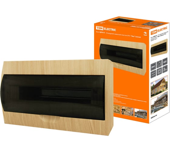 Изображение товара Бокс TDM ELECTRIC ЩРН-П-18 модулей навесной пластик Эко сосна SQ0901-0017