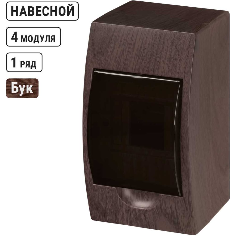 Изображение товара Щиток электрический для автоматов на 4 модуля TDM ELECTRIC бук IP41 навесной