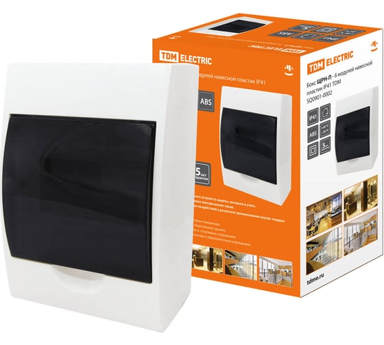 Изображение товара Бокс TDM ELECTRIC ЩРН-П-6 модулей навесной пластик SQ0901-0002