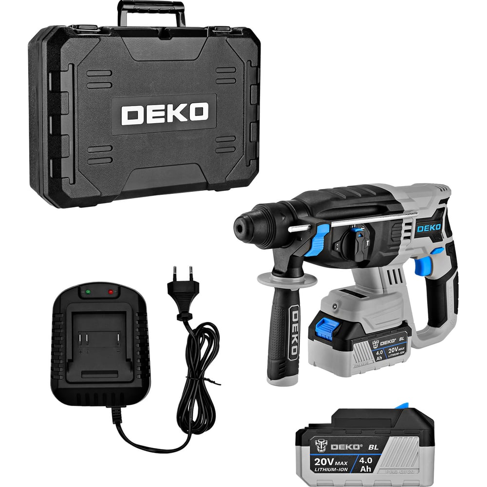 Изображение товара Аккумуляторный перфоратор DEKO DKCH20FU-Li 20 В бесщеточный в кейсе