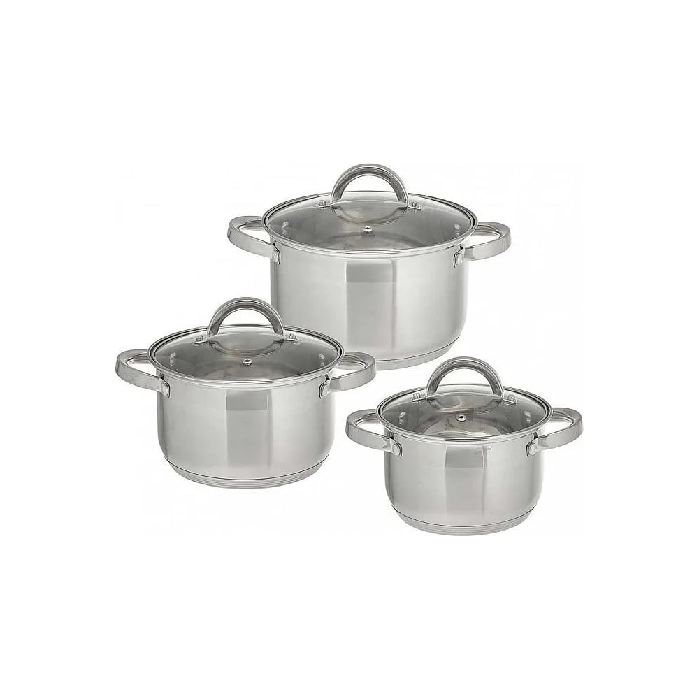 Изображение товара Набор посуды Webber BE-627/6 из нержавеющей стали 6 предметов