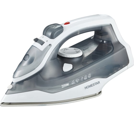 Изображение товара Утюг Homestar hs-4011 серый 2200 Вт, пар, подошва нержавеющая сталь, антинакипь, капля стоп 105381