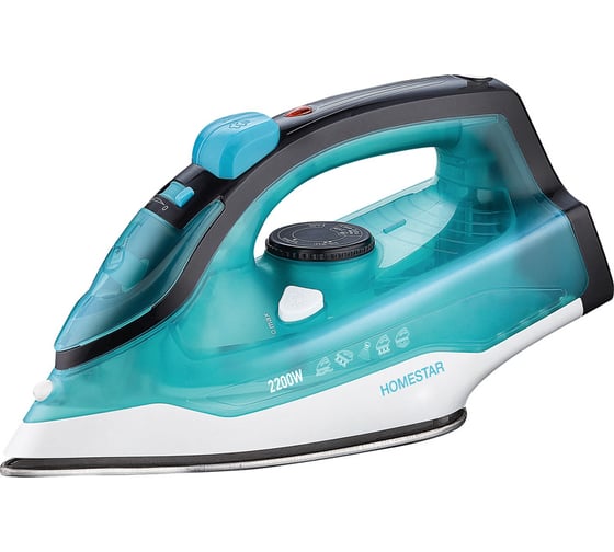 Изображение товара Утюг Homestar hs-4011 бирюзовый 2200 Вт, пар, подошва нержавеющая сталь, антинакипь, капля стоп 105380