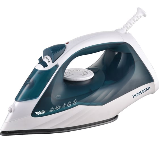 Изображение товара Утюг Homestar hs-4008 бело-синий 2200 Вт, пар, тефлоновая подошва, антинакипь 105374