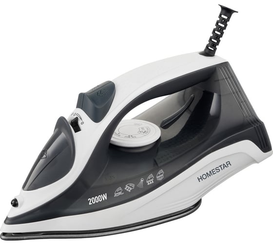 Изображение товара Утюг Homestar hs-4009 бело-черный 2200 Вт, пар, керамическая подошва, антинакипь 105376