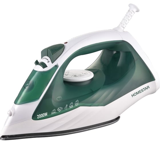 Изображение товара Утюг Homestar hs-4008 бело-зеленый 2200 Вт, пар, тефлоновая подошва, антинакипь 105375