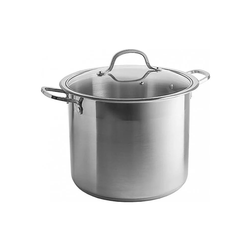 Изображение товара Кастрюля из нержавеющей стали Webber 8 л с стеклянной крышкой для газовых и индукционных плит