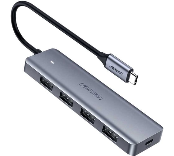 Изображение товара Хаб Ugreen CM219 4-Ports USB-C 3.0 Hub. Цвет: серый 70336 70336