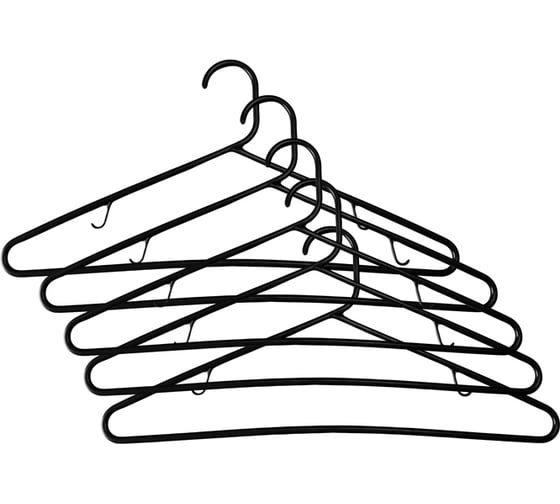 Изображение товара Тонкие вешалки Мультипласт Групп размер 48-50, комплект 5 шт черные 28 MPG8942