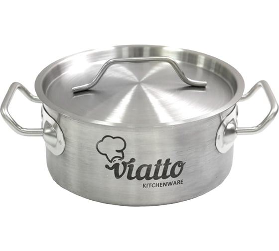 Изображение товара Кастрюля Viatto Commercial нержавеющая сталь с тройным дном 140x85 мм объем 1.3 л с двумя ручками 101612 74541