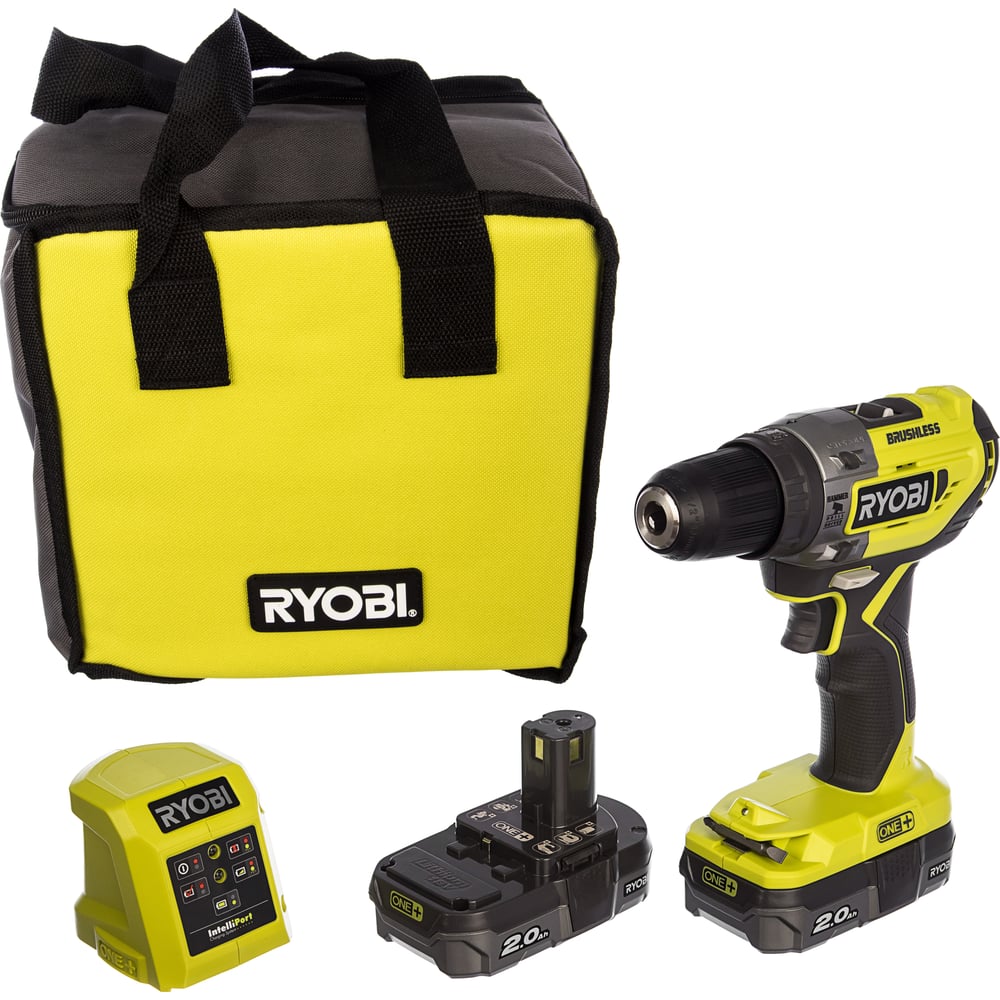 фото Бесщеточная ударная дрель-шуруповерт ryobi one+ r18pd5-220s 5133003734