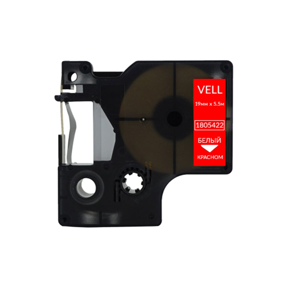 Изображение товара Лента Vell VL-D-1805422 винил 19 мм x 5.5 м белый на красном