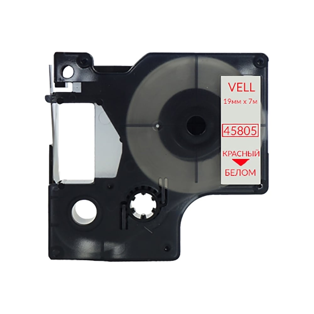Изображение товара Лента Vell VL-D-S0720850/45805 для термопечати 19 мм 7 м красный на белом