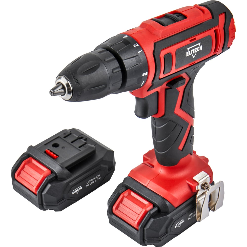 Изображение товара Аккумуляторная дрель Elitech ДА 122СЛ ДМ 12В 2 скорости с подсветкой и кейсом