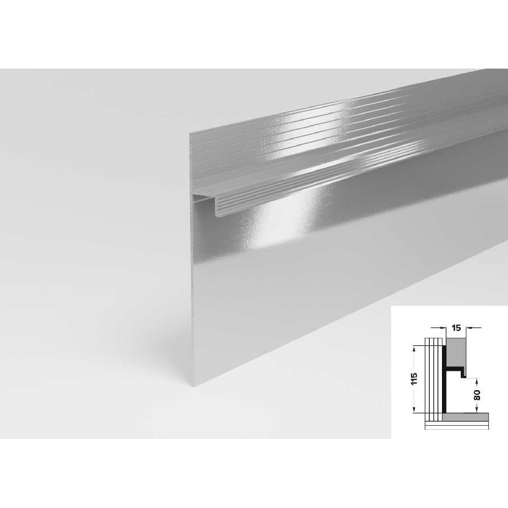Изображение товара Скрытый плинтус Лука плт 115.2500.00 серый, 2.5 м УТ000078030