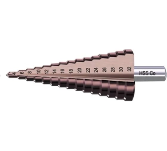 Изображение товара Сверло ступенчатое, прямая канавка, HSS-E, 4-32 мм ToolPro 10 531 008