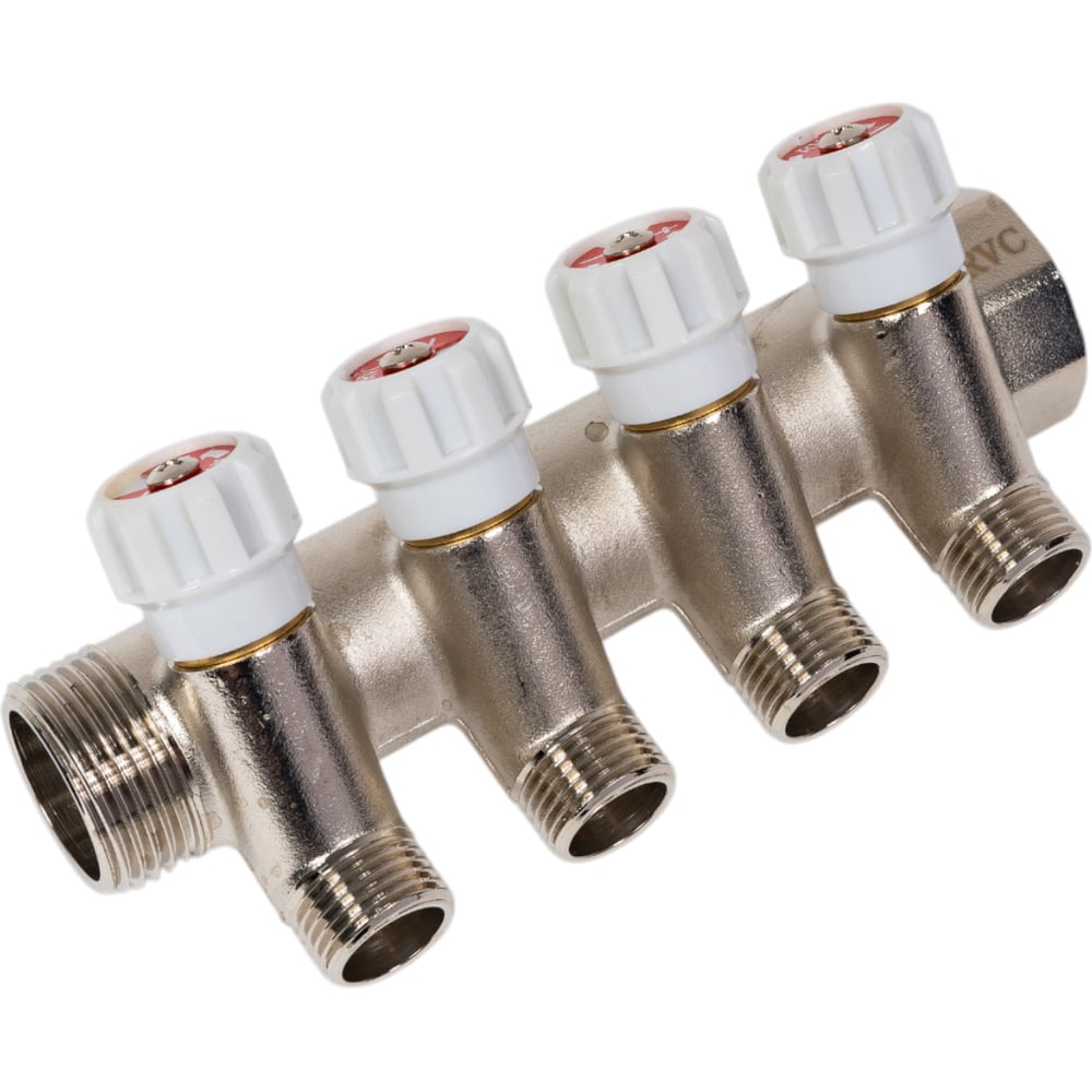 Изображение товара Коллектор Rvc 1 гш-1/2 ш на 4 выхода для систем отопления и гидравлики