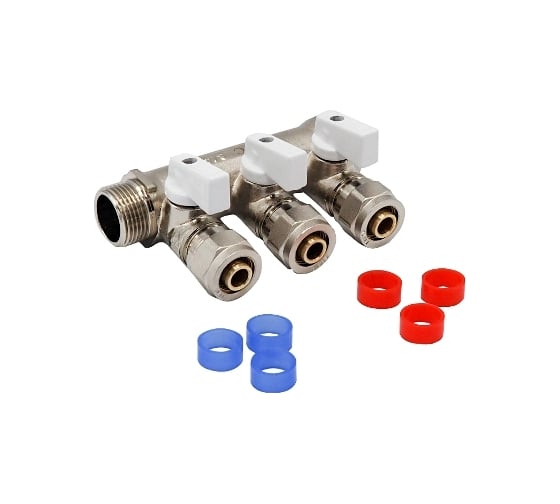 Изображение товара МП коллектор Rvc 1 гш-1/2 ш, с кранами 2 выхода (в комплекте ЕК 16x1/2 ) 10879