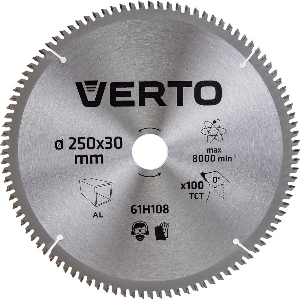 пильный диск по алюминию практика 030 566 25 4 мм диаметр 355 мм количество зубов 100 Отрезной диск по алюминию VERTO