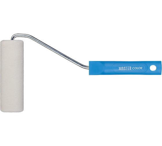 Изображение товара Ролик, ядро 35 мм, пенополиэстер, мелкопористый, ручка 27 см, 100 мм MASTER COLOR 30-1028