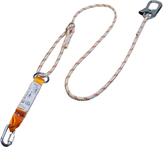 Изображение товара Строп из регулируемого каната 2 м с амортизатором, монтажным и соединительным карабином ПРОГРЕСС СЕФЕТИ Строп аВрег+Кс