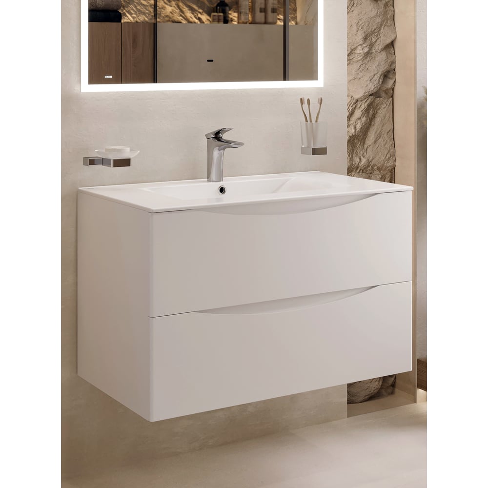 Изображение товара Подвесная тумба с раковиной BOND T01805-S05W белая