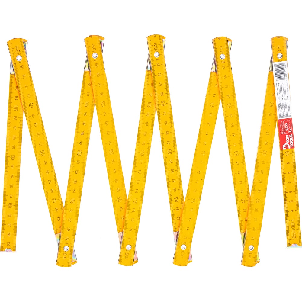 Изображение товара Складной деревянный метр 2 м, желтый Top Tools 26C012