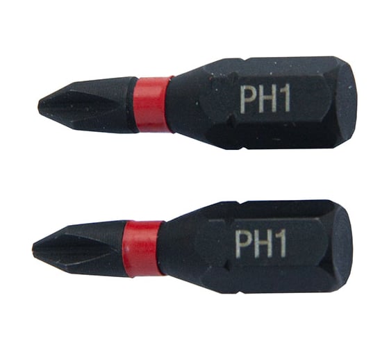 Изображение товара Биты PH1, 2 шт, 25 мм, сталь S2, кованые, торсионные, магнит Toolberg ЛК-00011587